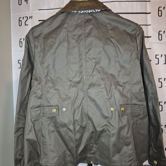 J. Crew Olive Green Jacket with Brown Collar - Picture 6 of 14